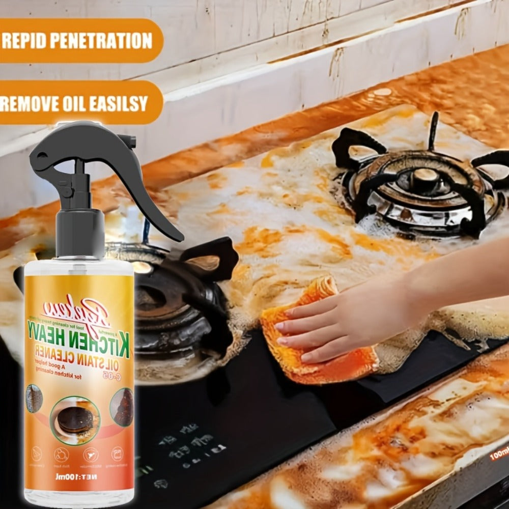 Kitchen Degreaser Spray 100ml (3.38oz), Heavy Duty Oven Cleaner & Grease Remover, Fume-Free Fast-Acting Formula for Stubborn Grease on Ovens, Stovetops, Pots, Pans, Cookware & Metal Surfaces