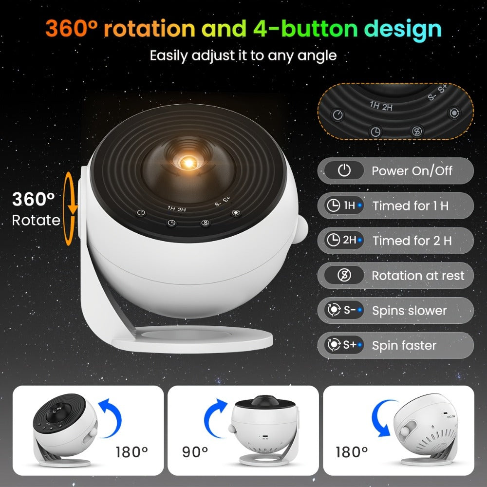 Galaxy Earth Projector Lamp 4K HD with 13 Film Cards Globe Night Light Projector for Bedroom - Star Galaxy Projection Table Lamp for Home Decor, Kids Room, Ambient Lighting & Gift