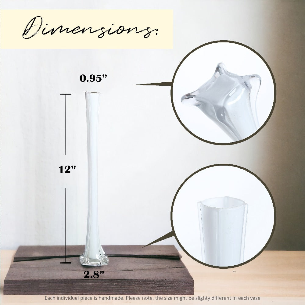 Eiffel Tower Vase Pack of 12 ¨C Tall Glass Flower Vases for Wedding Centerpiece, Event Table Decor, Floral Arrangements & Party Decoration, Clear Black White, 12¡± 16¡± 20¡± 24¡± Sizes