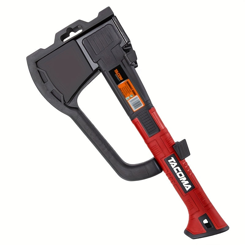 Camping Hatchet 15 Inch Splitting Axe 45 Carbon Steel with Nylon Rubber Non-Slip Handle ¨C Teflon Blade, Blade Cover & Optional Whetstone Set for Wood Chopping, Tree Cutting, Hiking Backpacking Outdoor