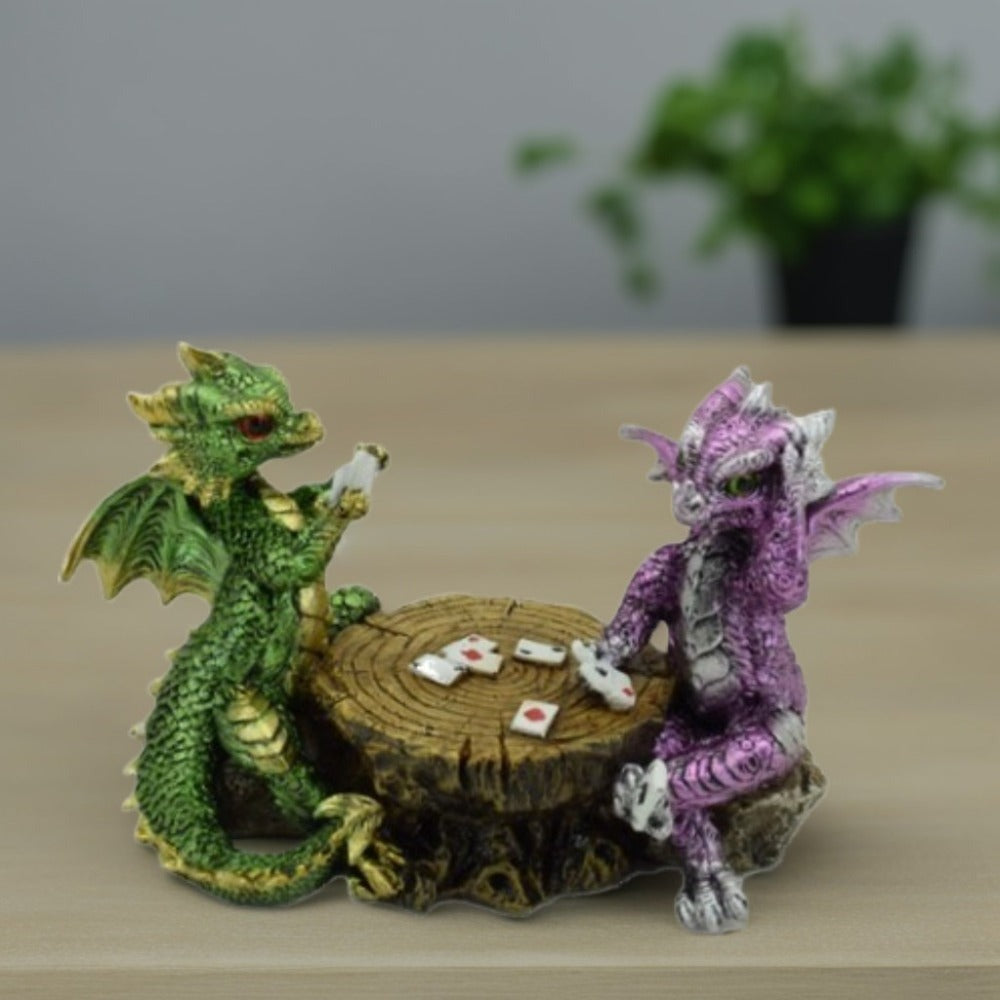 Dragons Playing Chess Figurine ¨C 6.5¡± Decorative Polyresin Dragon Statue Sculpture for Home, Office & Bookshelf Decor, Unique Collectible Gift for Housewarming, Birthday & Holiday