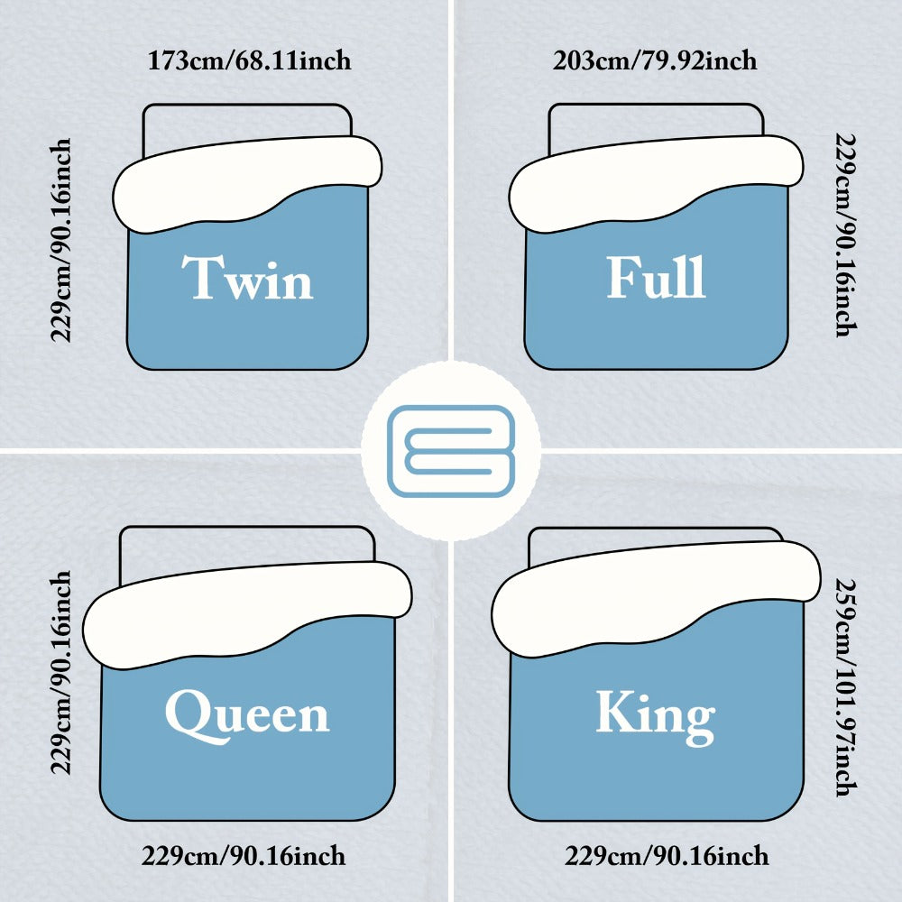 Thick Soft Comforter All Season Quilted Box Stitch Solid Color Breathable Machine Washable Bedroom Warm Autumn Winter Comforter