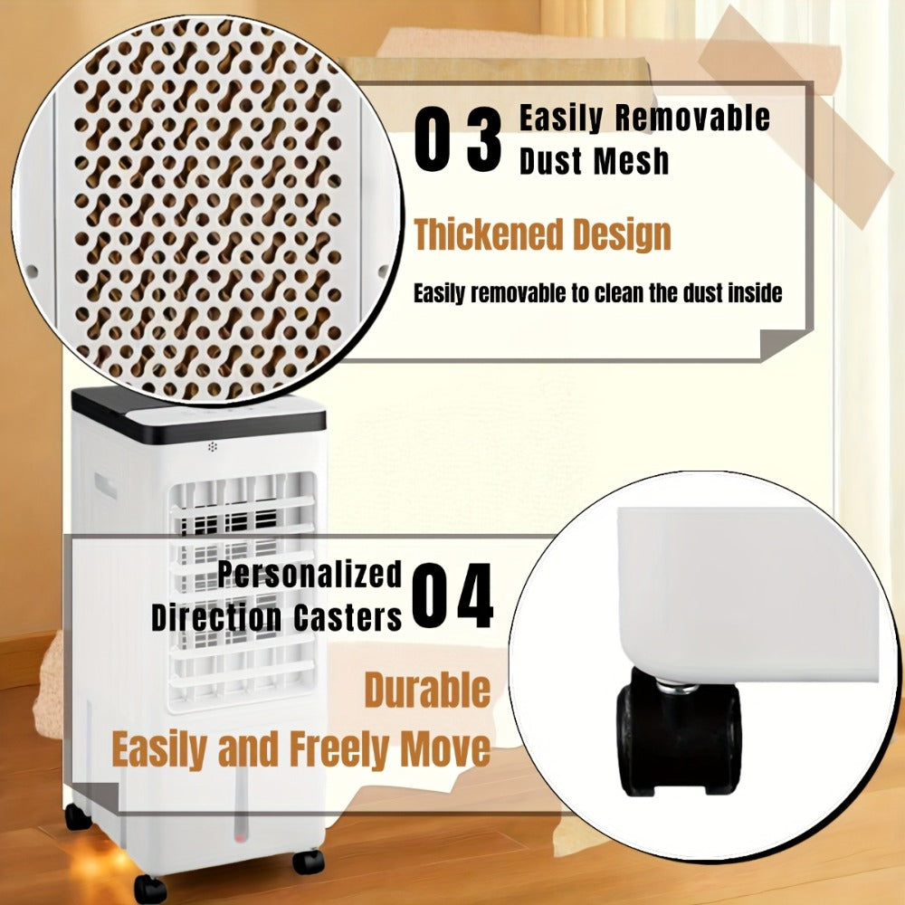 Portable Air Conditioner Evaporative Air Cooler with Remote, 40Hrs Cooling, 2.6 Gal Tank, 3 Speeds, Windowless AC Unit for Room, Personal Space Cooler Fast Cooling