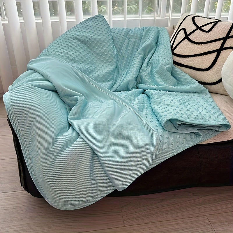 Cooling Blanket for Summer ¨C Breathable Lightweight Throw with Soundwave Embossed Striped Design, 100% Polyester Machine Washable Blanket & Shawl for Bed, Sofa & Travel (Multiple Colors & Sizes)