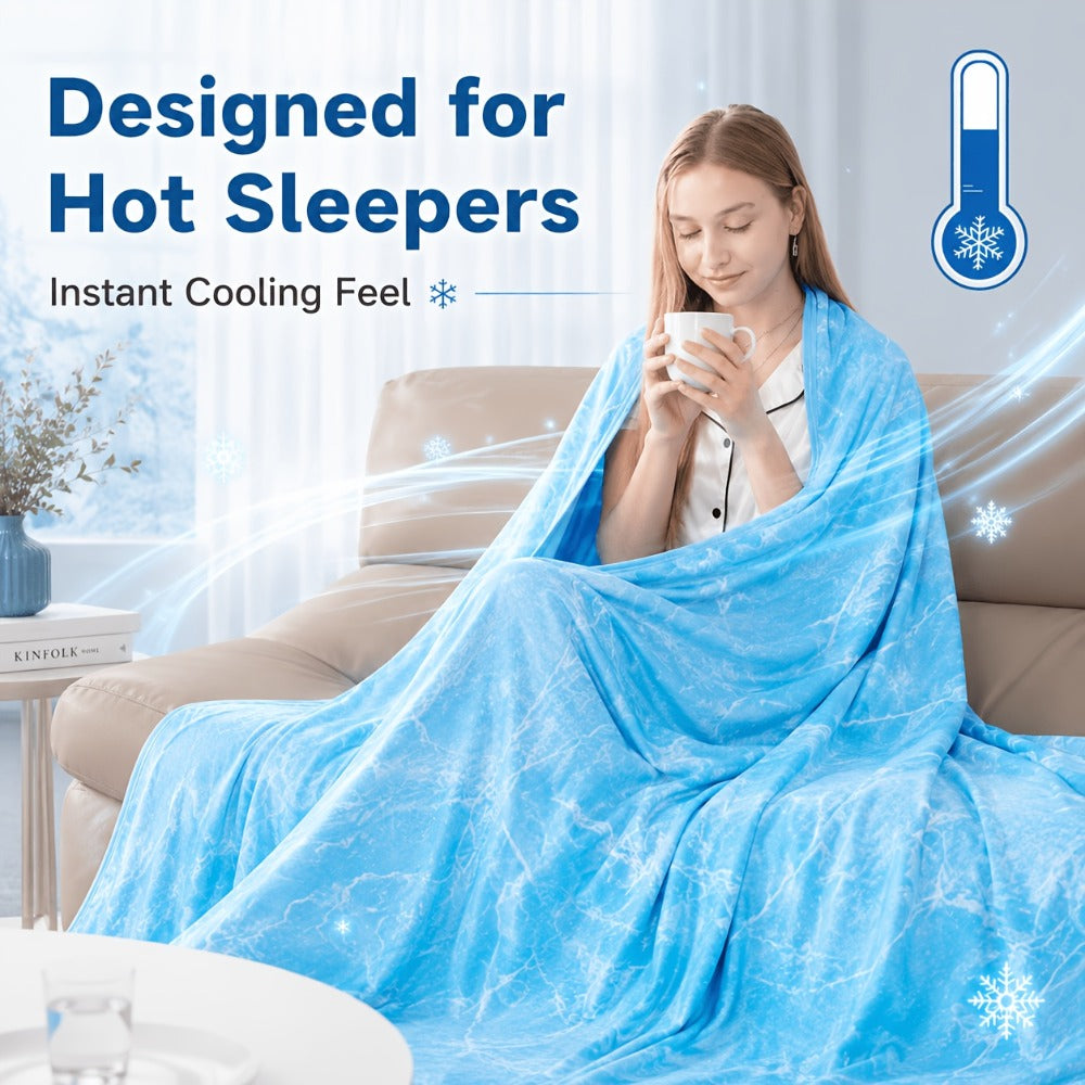 Cooling Blanket for Hot Sleepers - Summer Lightweight Breathable Throw Blanket Double-Sided Soft Cool Blanket for Bed Couch Sofa Night Sweats Hot Flashes Relief Tie-Dye & Solid Colors