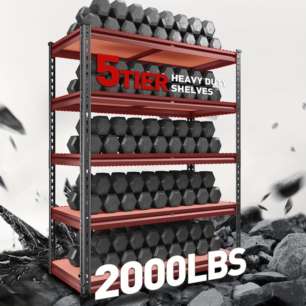 5-Tier Heavy Duty Metal Shelving Unit 2000LBS ¨C Adjustable Freestanding Steel Garage Storage Shelves 72¡±H x 35.5¡±W x 15.8¡±D Tool-Free Assembly Utility Rack Black