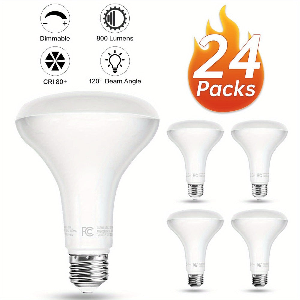 BR30 LED Flood Light Bulbs 12W 800 Lumens 5000K Daylight White Non-Dimmable ¨C 25000 Hour Lifespan E26 Base Recessed Lighting Bulbs for Indoor Ceiling Can Lights, 6 Pack 12 Pack 24 Pack