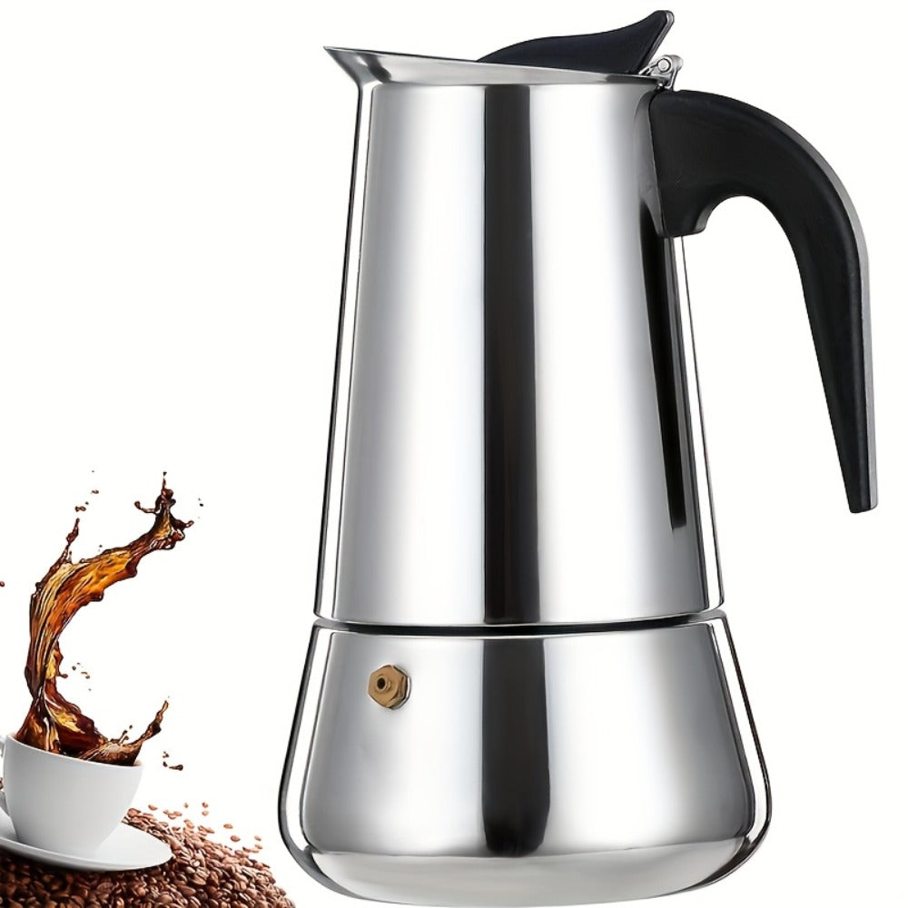 Moka Pot Stovetop Espresso Maker Stainless Steel Induction Compatible 2 4 6 9 12 Cup Italian Coffee Maker with Reusable Filter for Cuban Greek Coffee