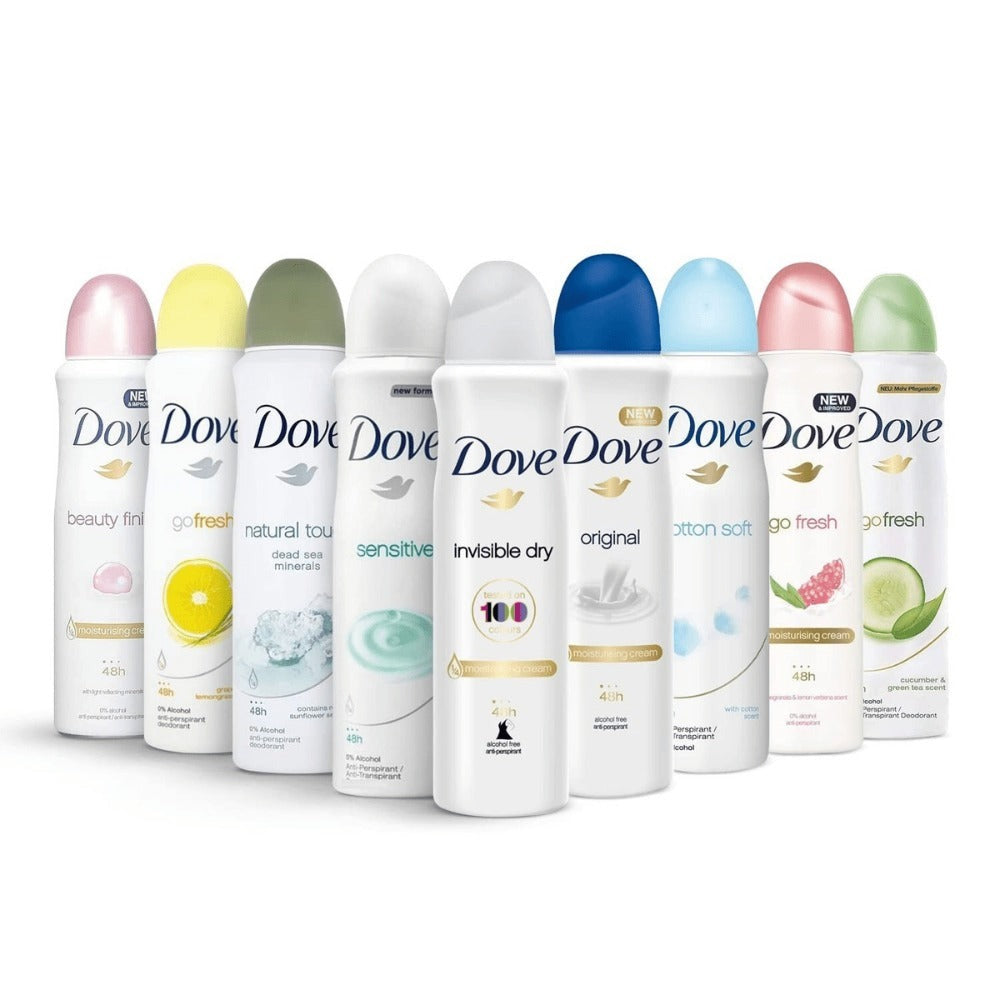 Dove Women Deodorant Spray 150ml Long-Lasting Scent Protection Anti-Perspirant Body Spray for Women ¨C 48H Freshness, Gentle on Skin, Bulk Pack Options