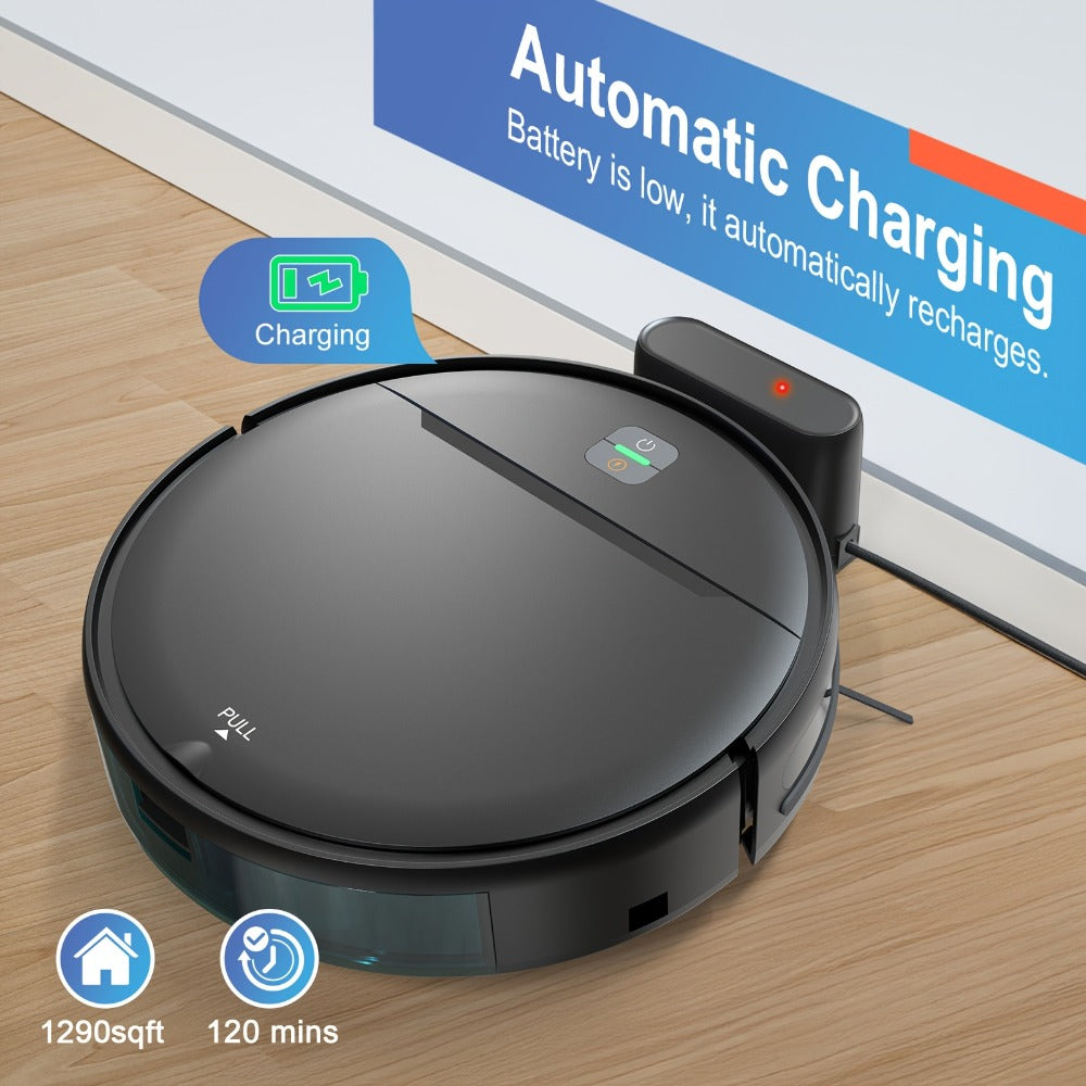 Robot Vacuum Cleaner 5000Pa 3-in-1 Sweep Vacuum Mop with Auto Charging App Voice Control Fixed-Point Cleaning Water Tank Dust Box Smart Home Floor Cleaner for Carpet Hard Floor Pet Hair