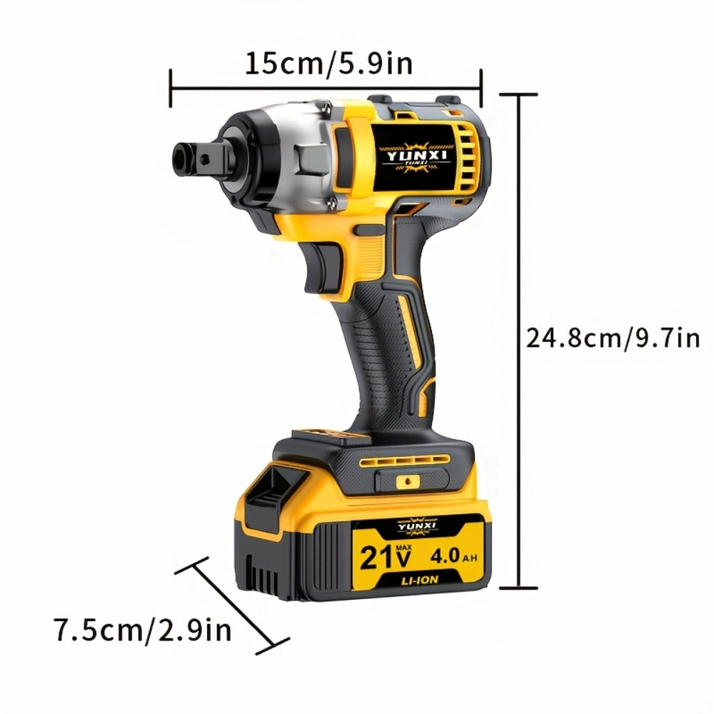 Cordless Impact Wrench Set with Charger Lithium-Ion Portable Electric Wrench Quick Charge for Home Automotive Repair Maintenance DIY Power Tool Kit