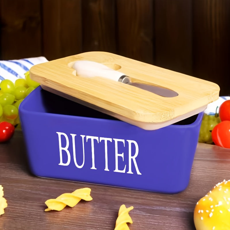 Ceramic Butter Dish with Lid and Knife ¨C Large Countertop Butter Keeper, Airtight Seal, Easy-Clean Design, Multiple Colors ¨C Kitchen Gift for Butter Lovers