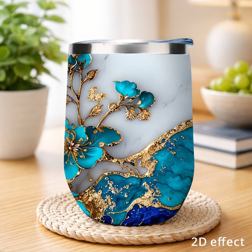 Insulated Stainless Steel Travel Mug with Leak-Proof Lid, Double-Walled Vacuum Tumbler Reusable Coffee Cup for Hot & Cold Drinks, Unique Design Travel Cup for Outdoor School Office Gift