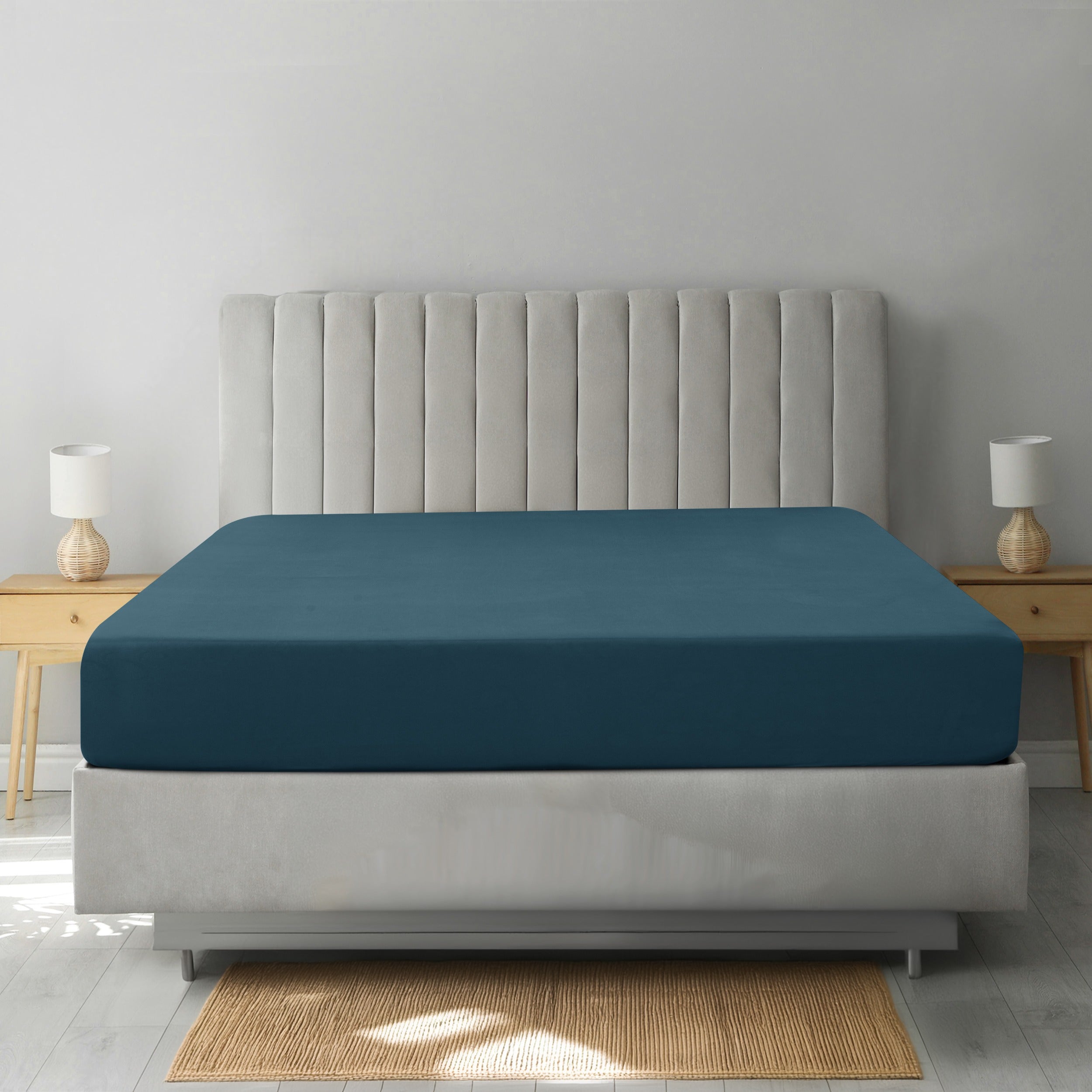 Fitted Sheet Only Deep Pocket Brushed Microfiber Cooling Bed Sheet - Ultra Soft Silky Shrink & Fade Resistant Mattress Cover for Twin Twin XL Full Queen King Cal King - Wrinkle Resistant Easy Care