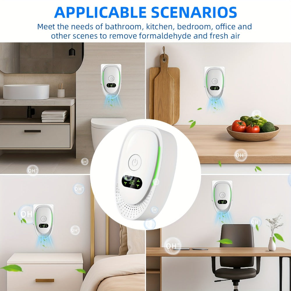 Portable Ozone Air Purifier & Sanitizer | Formaldehyde, Smoke & Dust Eliminator for Home, Office, Car & Bedroom | Low Power Allergy Relief Air Cleaner | 2pc & 8pc Pack | Black & White