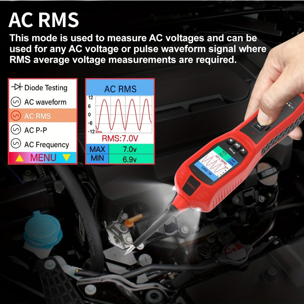 Automotive Circuit Tester P180 Multimeter | Breakpoint Localization Battery Diagnosis AC DC Voltage Fuel Injector Tester 6-30V | Car Electrical System Diagnostic Tool with TFT Color Display