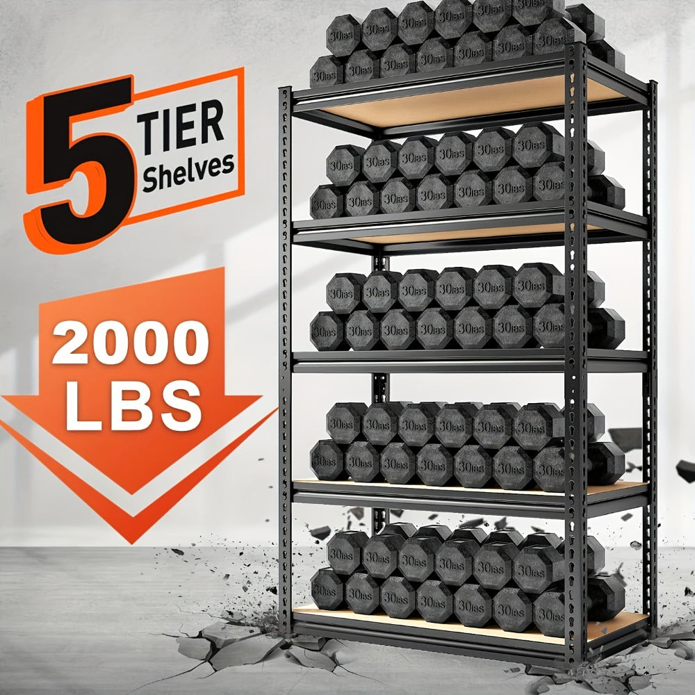 Heavy Duty Metal Garage Shelving Unit 72¡±H - Adjustable Steel Storage Shelf Rack for Garage, Basement & Warehouse