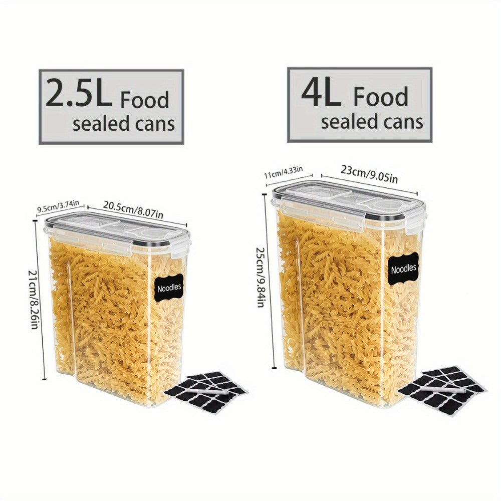 Clear Food Storage Jars with Lids 8 Piece Set - Airtight Moisture Proof Sealed Containers for Cereal Rice Salt Pepper Tea Nuts and Coffee Beans, BPA-Free Plastic Kitchen Pantry Canisters, Available in 84.54oz or 1.06 Gallon, 4 Jars and 4 Lids