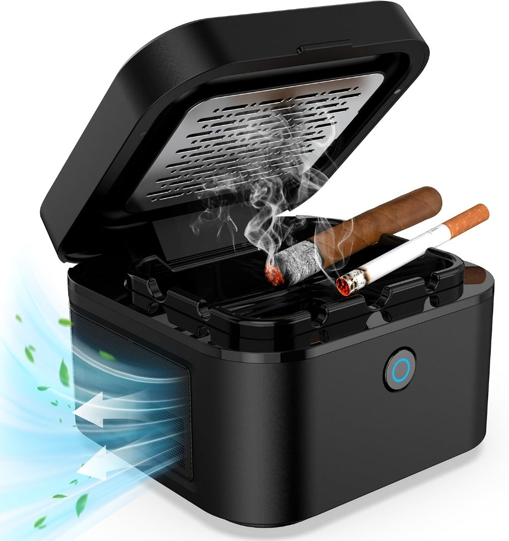 Smokeless Ashtray with HEPA Filter ¨C USB Rechargeable Indoor Ashtray for Home Office Car, 4 Filters Included, Gifts for Him Her