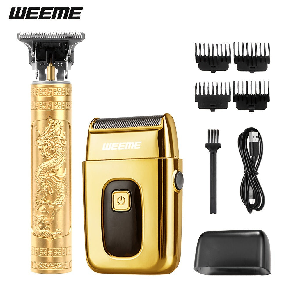Beard Trimmer Set for Men - USB Rechargeable Hair Clipper & Grooming Kit with Battery Indicator, Comb Attachments, Epilator & Trimmer, 2/3/4 Piece Set for Travel Home Use, Father's Day Gift