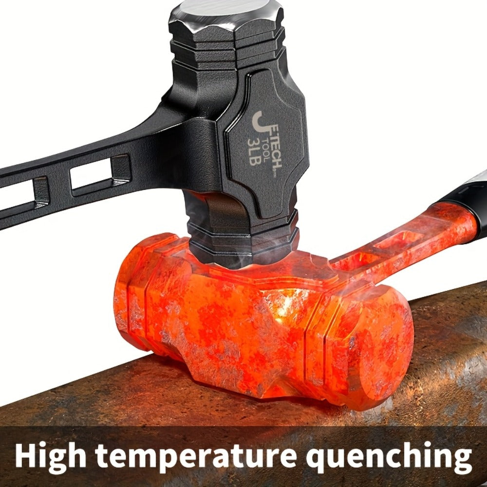 Octagonal Hammer High Carbon Steel Heavy Duty Sledge Hammer with Non-Slip Grip Handle, Rust-Proof Head for Demolition Construction Masonry Driving Stakes Outdoor Indoor Home Use (2/3/4 lb)