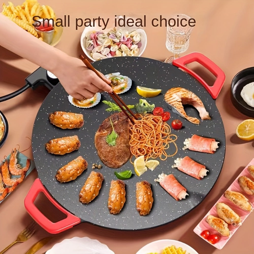Electric Griddle Maifan Stone Non-Stick Coating 5-Speed Temperature Control - Indoor Electric Baking Pan with Red Handle, Easy Clean, for Pancakes Eggs Steak BBQ - 18¡±/19¡±/Square 26.9¡±