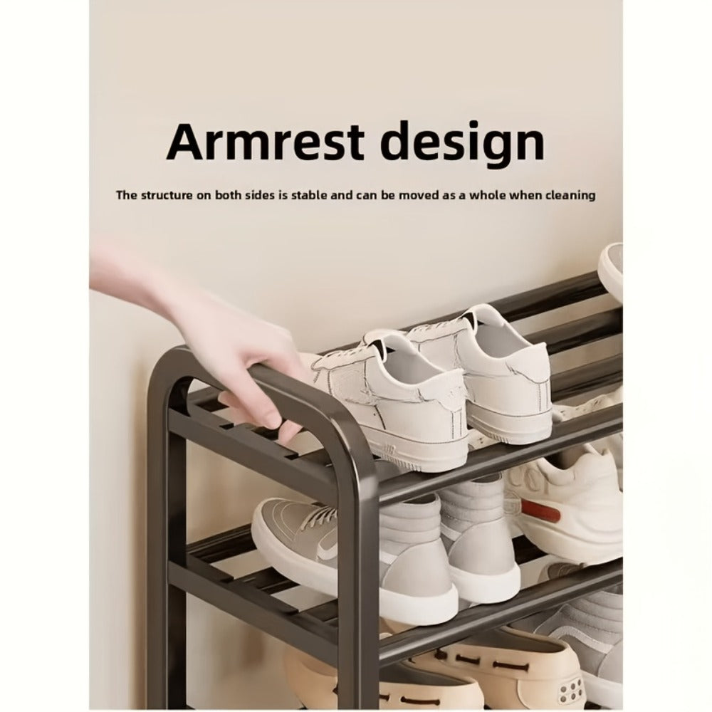 5-Tier Shoe Rack Organizer for Entryway, Space-Saving Narrow Shoe Storage Shelf, Multi-Layer Floor Mount, Holds 18 Pairs, No Assembly Tools Needed