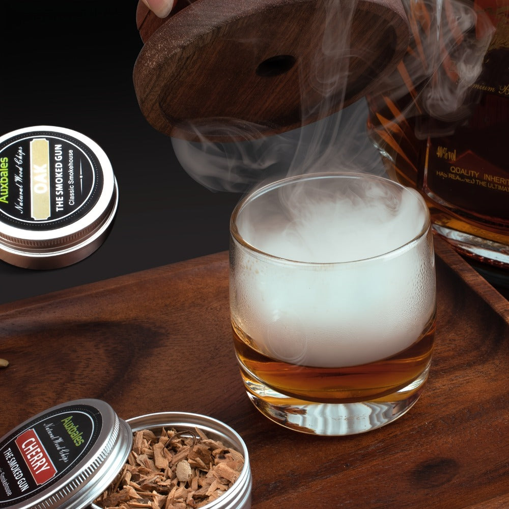 Whiskey Smoker Kit with 4 Wood Chip Flavors & Filters ¨C Cocktail Smoker Set, Whiskey Gifts for Men, Dad, Birthday, Father's Day, Christmas (No Butane)