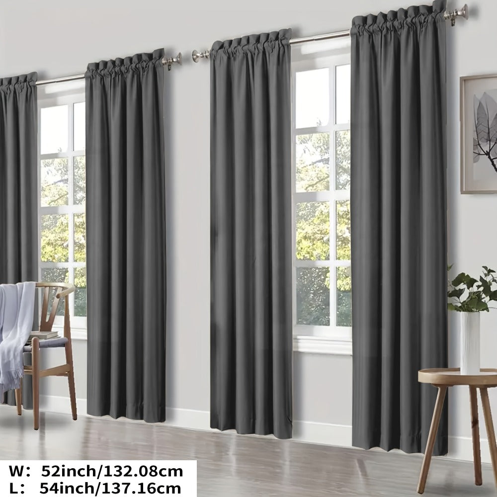 Blackout Curtains 4 Panels Thermal Insulated Room Darkening Drapes ¨C Rod Pocket, Energy Saving, Solid Color for Bedroom & Living Room, 7 Colors & Multiple Sizes