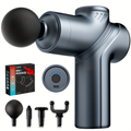 Massage Gun Deep Tissue Percussion Massager ¨C Portable Handheld Electric Body Massager with 4/8 Heads & 6 Speed Settings for Muscle Relaxation & Post-Workout Recovery