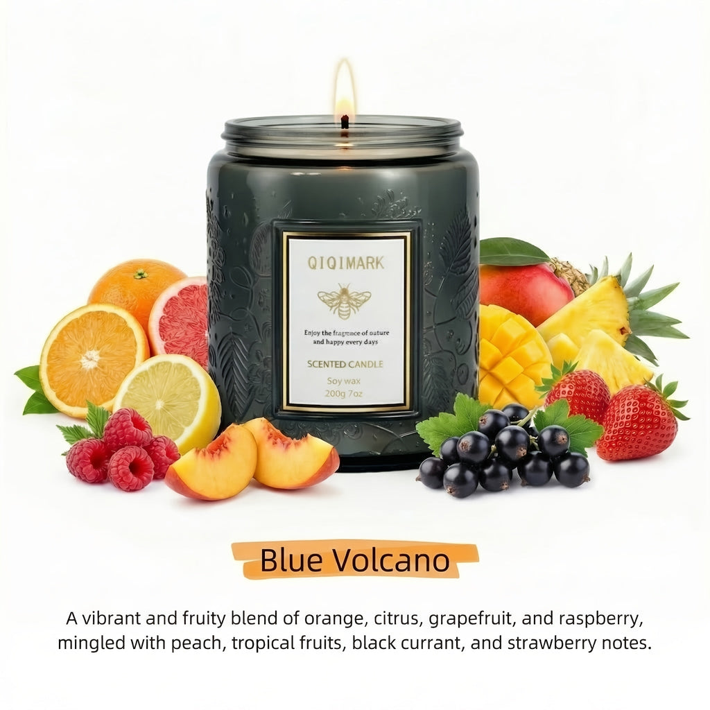 Scented Candle in Relief Glass Cup ¨C Aromatherapy Home Fragrance with Crystal Embellishment, Single Wick, Multiple Scents ¨C Jasmine, Tuberose, Amber, Sage & More
