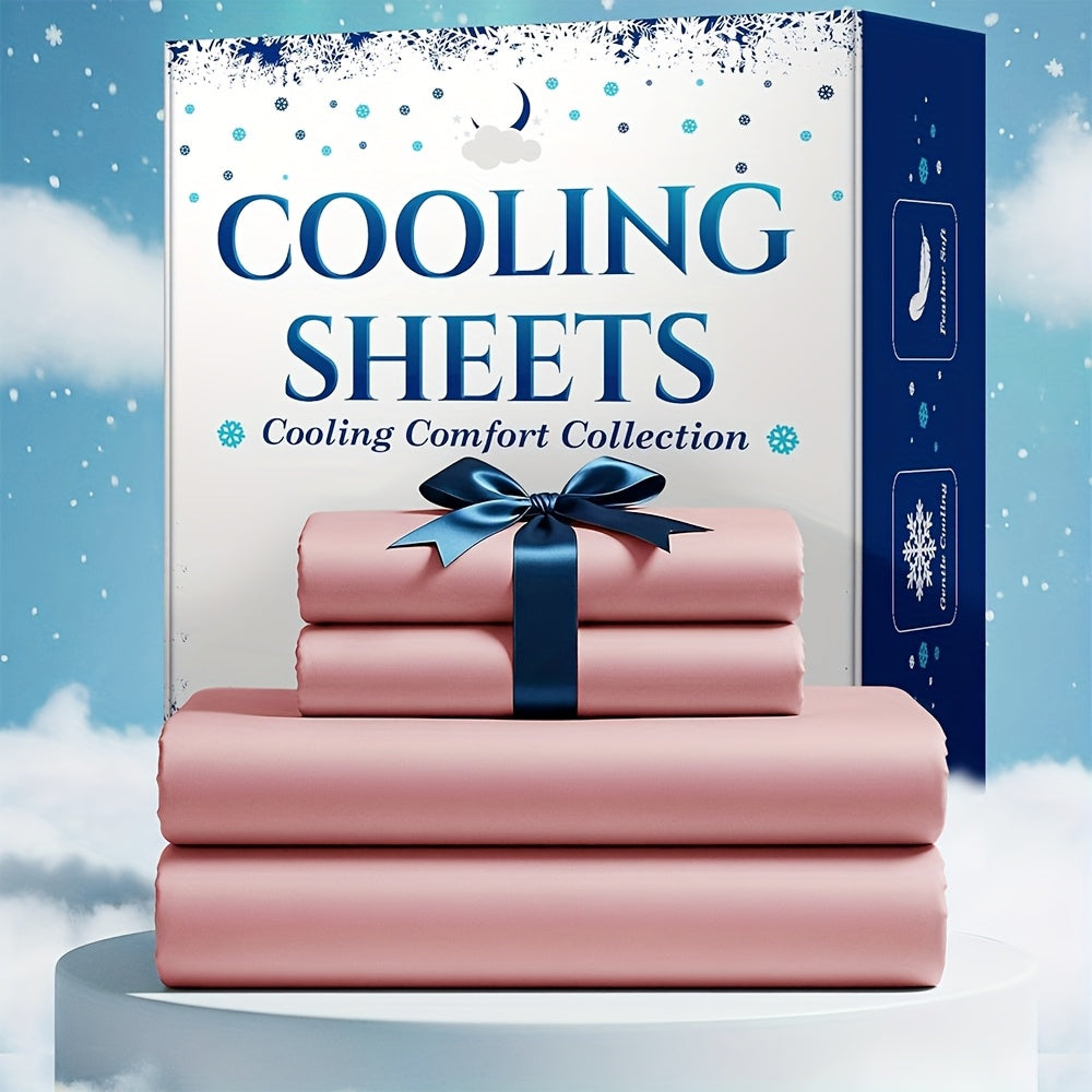 Bamboo Blend Cooling Bed Sheet Set 4pcs ¨C Ultra Soft Breathable Kids Sheets, Deep Pocket Fitted Sheet 18¡±-24¡±, 2200TC Shrink & Wrinkle Resistant, All-Season Hotel Luxury Bedding, Twin Full Queen King