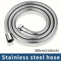 Flexible Stainless Steel Shower Hose Electroplated - Round Shape, Wall-Mounted Easy Install, for Rainfall Shower Heads & Sprayers, 59¡± / 78.7¡± / 118¡± Length Options, Chrome Finish