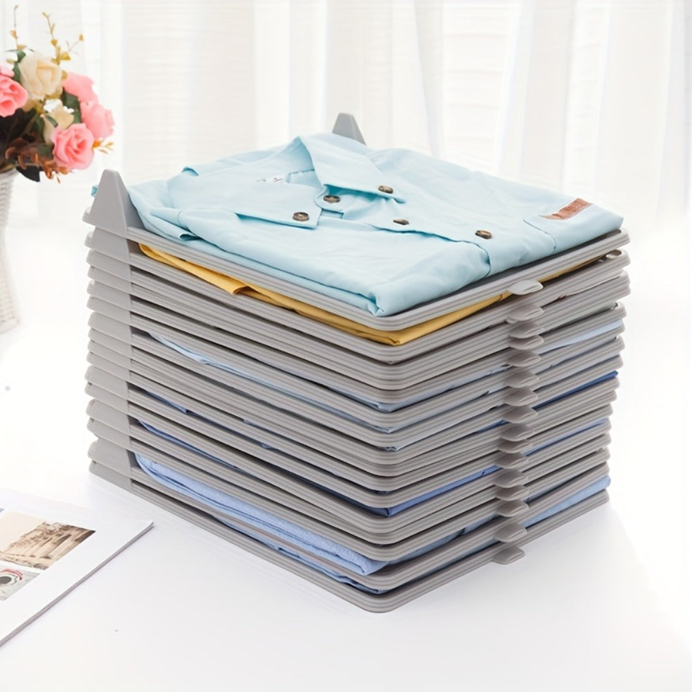 Foldable Stackable Clothes Folding Board Organizer for Shirts Pants Dresses ¨C Heavy-Duty Plastic, Space-Saving, Easy-Clean (15 or 30 pcs)