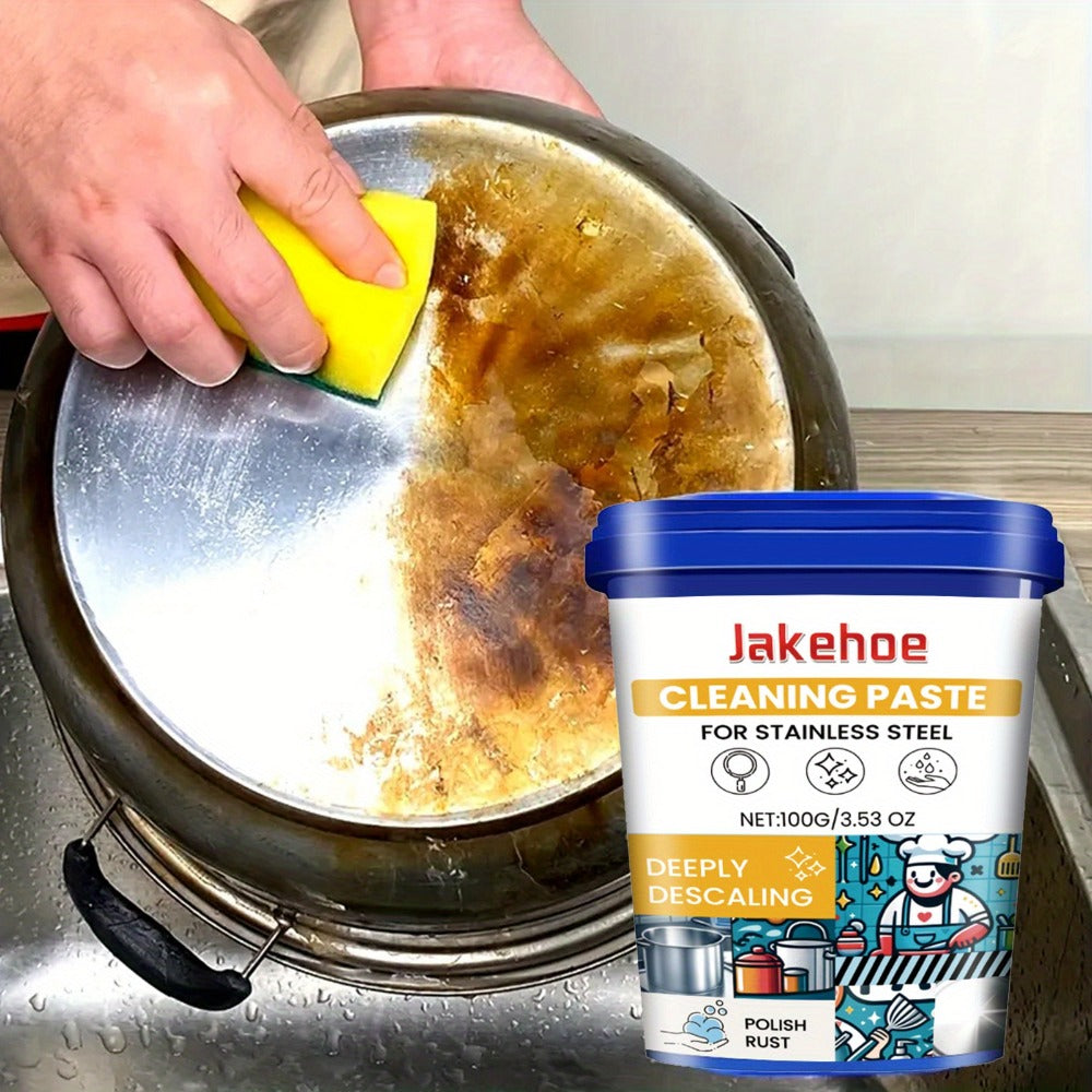 Cookware Bottom Cleaner Paste - Black Burn Stain Remover for Pots & Pans, Stainless Steel Cleaning Scrub with Sodium Chloride