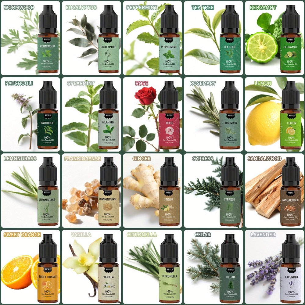 Essential Oils Set for Diffuser ¨C Rosemary Aromatherapy Scented Oils for Home Air Freshening, Humidifier, Candle Making & Laundry, Perfect Valentine's Day Gift for Women (6/10/20 x 0.34oz)