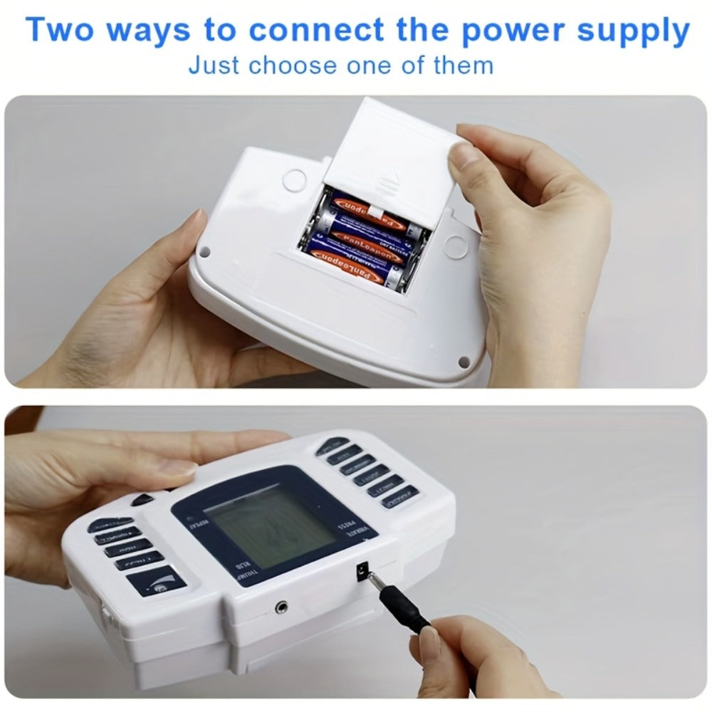 TENS EMS Machine Dual Channel Muscle Stimulator 4 Electrodes 10 Modes 8 Intensity Levels for Back Shoulder Knee Pain Relief Relaxation Exercise Gift