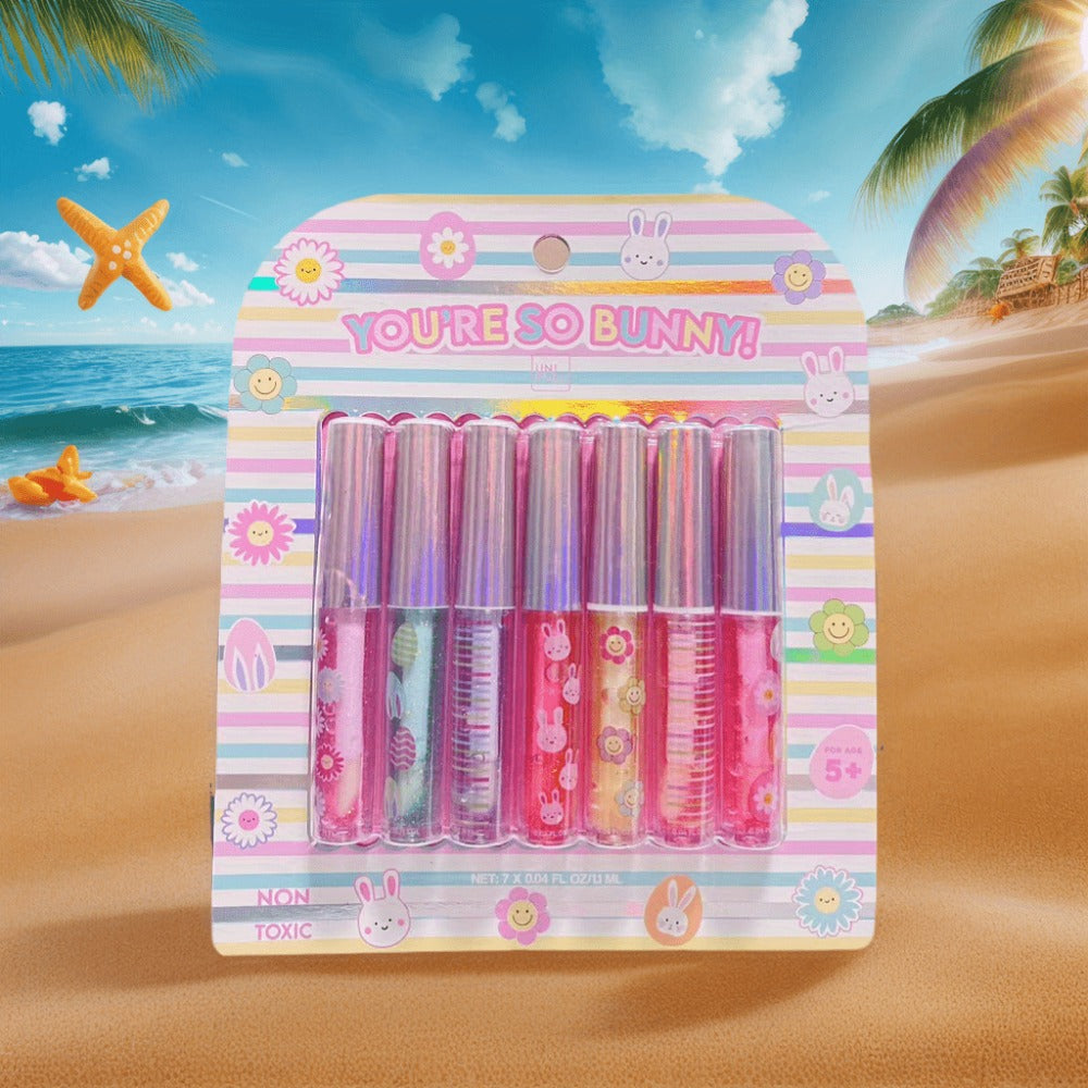 Lip Balm Set 7 Flavors Gift Box 0.04oz Each Moisturizing Flavored Lip Balm Kit for Dry Lips Women Girls Valentine's Day Birthday Christmas Gift