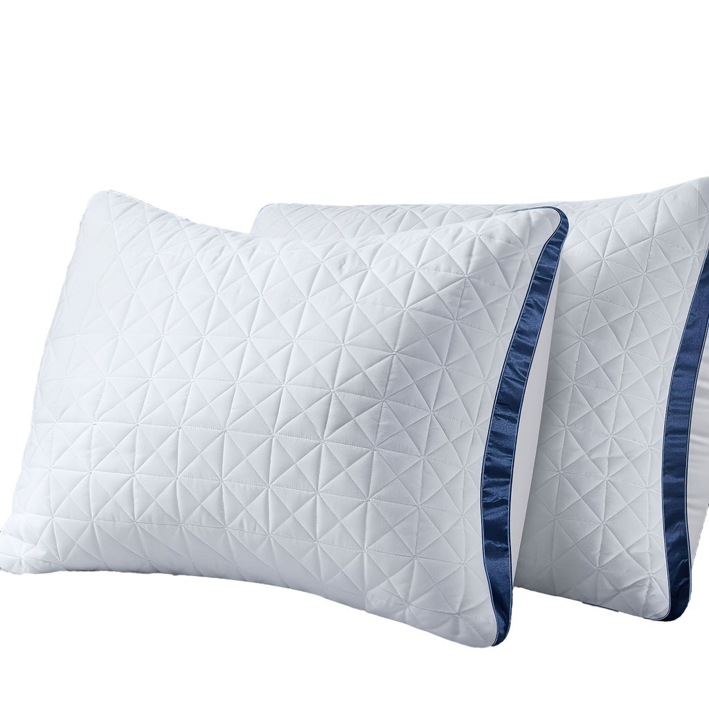 Hotel Quality Sleep Pillows Firm Support Cool-to-Touch Fiber Fill 2/4 Pack - Back Stomach Side Sleeper Pillow Set Soft Breathable Bed Pillows Standard Queen King Size