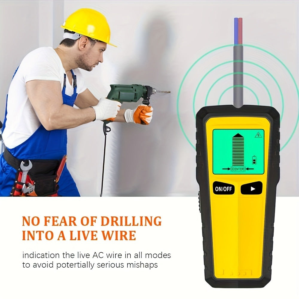 Wall Stud Finder 5-in-1 Electric Wood Metal AC Wire Detector with LCD Display Sound Alert 3-Depth Stud Scan for DIY Home Construction TV Mount Cabinet Install
