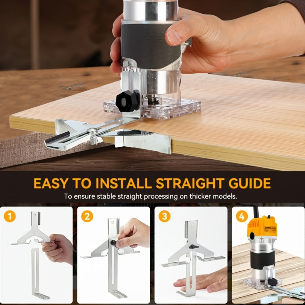 Wood Router 800W 35000 RPM Compact Electric Router Tool | 15-Piece 1/4¡± Bit Set for DIY Woodworking, Edge Trimming, Slotting, Carving & Contour Processing ¨C Variable Speed Rotary Tool