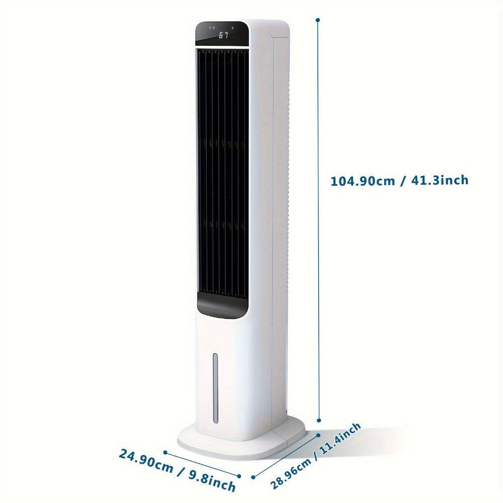 Evaporative Air Cooler Portable 1.32 Gal, 3-in-1 Swamp Cooler Fan Humidifier with Ice Cooling, 4 Ice Packs, 70¡ã Oscillation & Low Noise, Bladeless Tower Fan Air Conditioner for Bedroom Kitchen Office