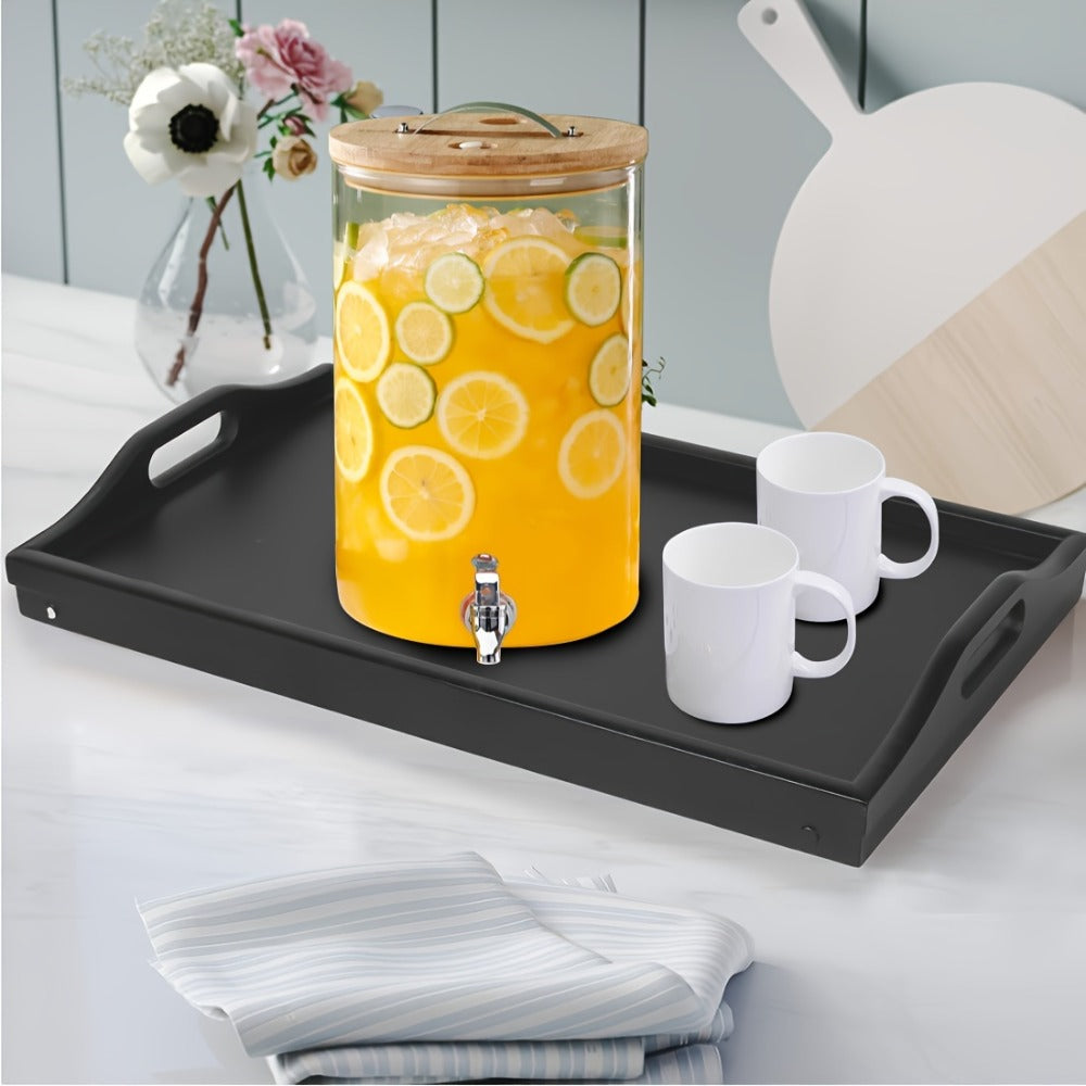 Bamboo Bed Tray Table with Foldable Legs & Handles, Breakfast Tray for Eating, Working & Snacking in Bed ¡ª Food-Safe, Durable Lap Desk | White, Black, Natural Bamboo | 1 or 2 Pack