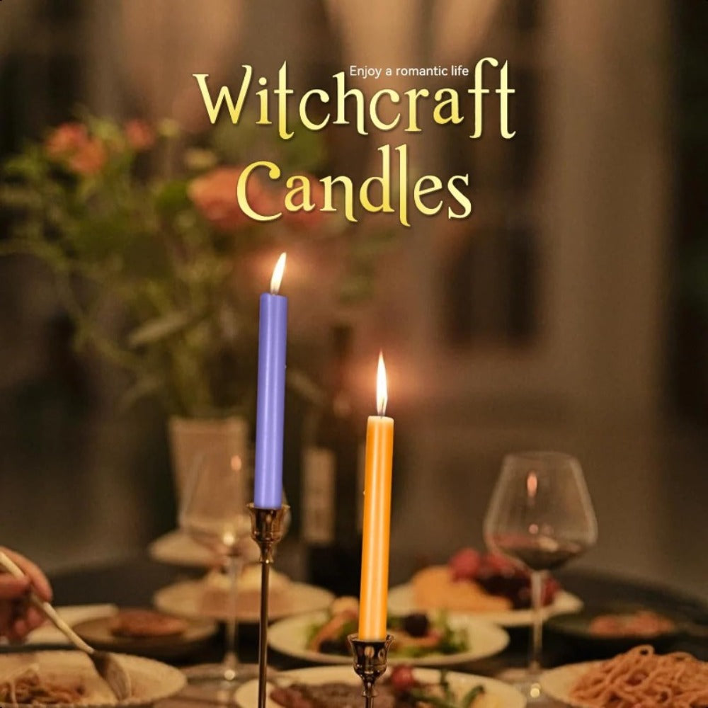 Colored Chime Candles Spell Candles Set Unscented Taper Candles 6.3in for Witchcraft Altar Ritual Meditation Prayer ¨C 12 Assorted Colors, Halloween Gothic Decor, Magic Candle Holder Compatible