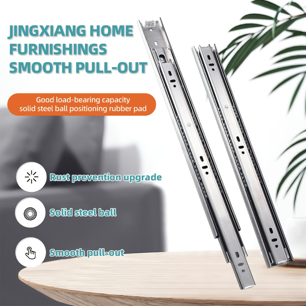 Ball Bearing Drawer Slides Full Extension 2 Pack ¨C Heavy Duty Stainless Steel Cabinet Slides Quiet Smooth Glide Side Mount 10 14 16 Inch for Kitchen Dresser Office Furniture DIY Cabinet