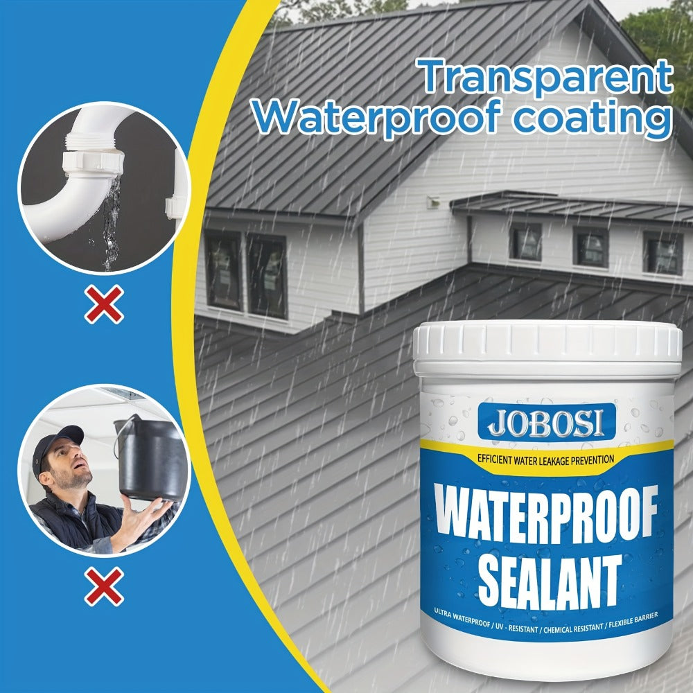 Waterproof Sealant Liquid Glue 32oz 1KG Leak Repair Agent ¨C Indoor Outdoor Waterproof Coating for Roof Basement Wall Pipe Crack Sealing, Transparent & Black, Strong Adhesive Waterproof Repair Glue