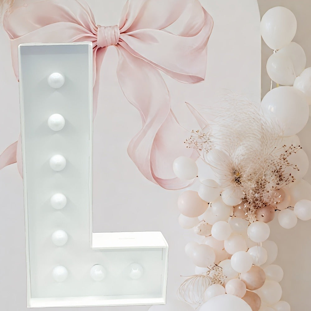 Marquee Letter Lights Warm White LED - 3FT Light Up Letters A-Z for Birthday, Anniversary, Wedding & Party Decor, Battery Powered KT Board Lighted Alphabet Signs for Wall & Indoor Display