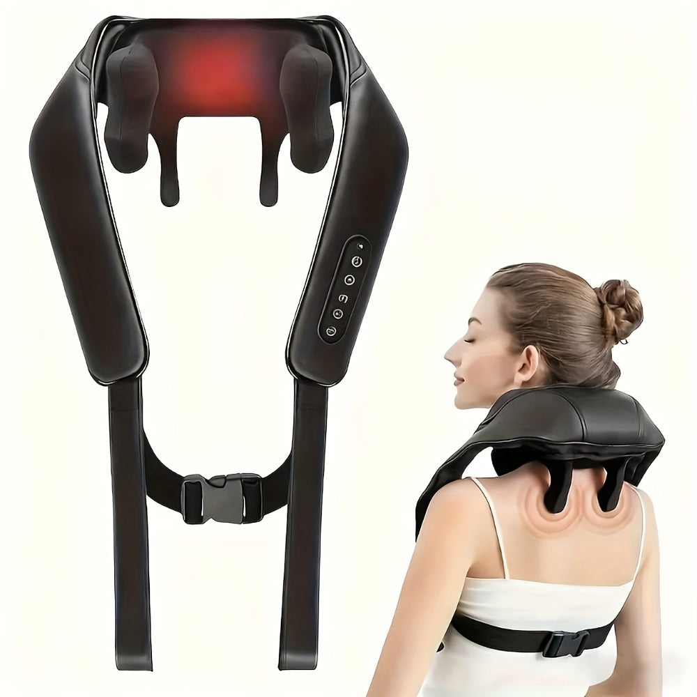 Neck Shoulder Massage Pillow 8D Deep Kneading Wireless Electric Back Massager Simulates Human Hands for Neck Shoulder Back Pain Relief Gift for Women Men