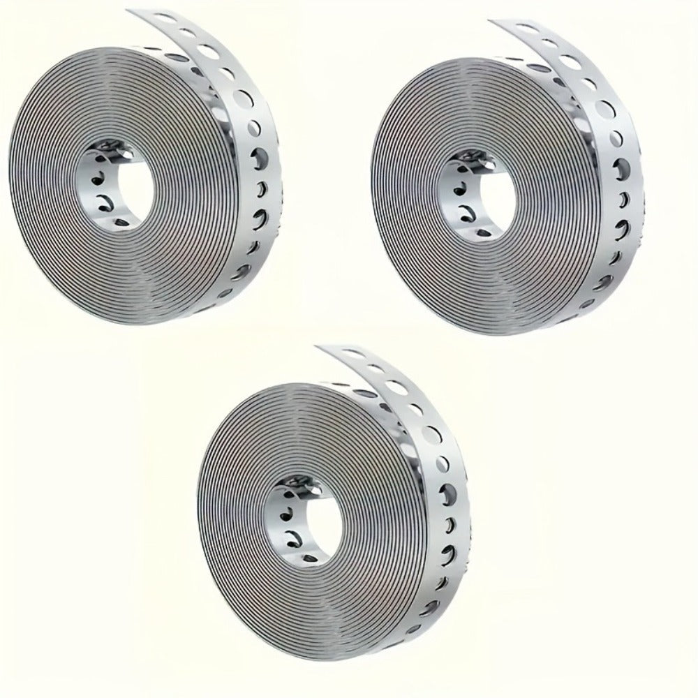 Galvanized Steel Pipe Support Bar with Pre-Drilled Holes - Heavy-Duty Corrosion-Resistant Hanging Rod for Plumbing HVAC Garage Workshop, Industrial Metal Tube Rack, 5m / 10m / 15m Options