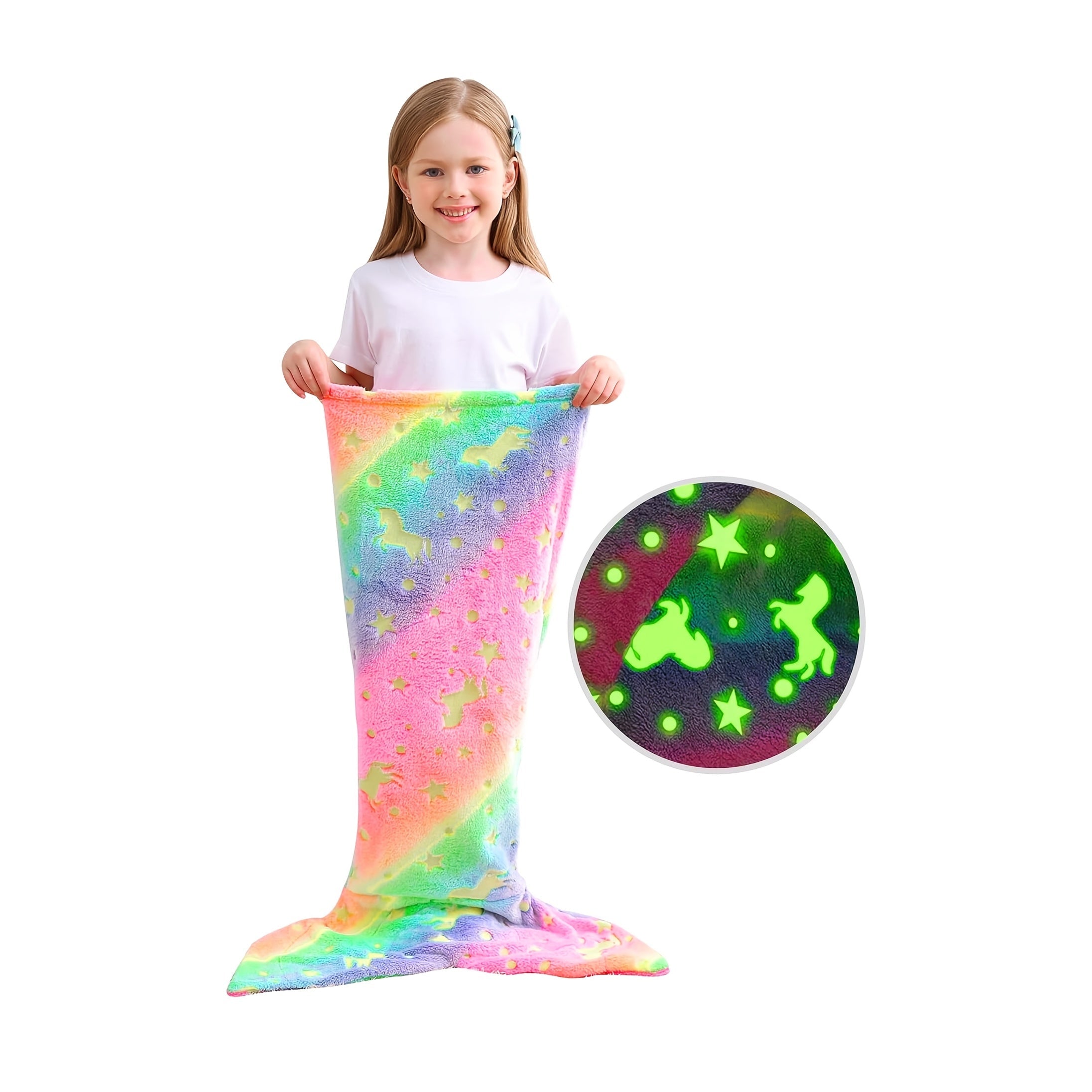 Mermaid Tail Sleeping Bag Blanket for Kids & Adults - Soft Flannel 200GSM Anti-Kick Cozy Bed Cover, Fun Novelty Bedding for Girls Boys Sleepovers Camping, 5 Colors: Green Red Blue Purple Yellow